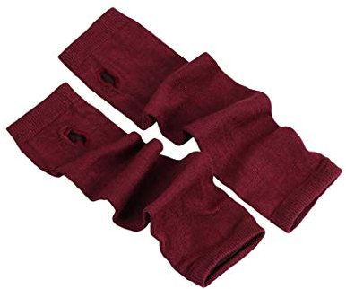 XINCXIN Winter gestrickte Armstulpen, lange schwarze fingerlose Handschuhe Armstulpen Ellenbogenlange Handschuhe Winter(Wine)