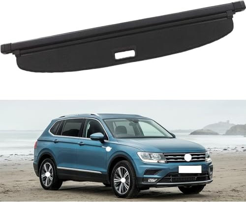 LYangr Auto Einziehbarer Laderaumabdeckung Kofferraum für VW Tiguan Allspace 2017+ Frachtabdeckungen für Automobile hintere Kofferraum-Frachtabdeckun Gepäckträger Trennwand