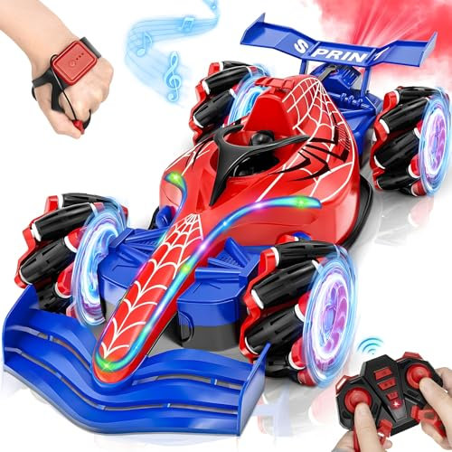 Fullware Spider Ferngesteuertes Auto RC Ferngesteuerte Auto mit Handsteuerung 2,4 GHz 4WD 360°Drehbare Drift Car Weihnachten Geschenk Spielzeug für Junge Mädchen ab 4 5 6 7 8 9 10 12 Jahre