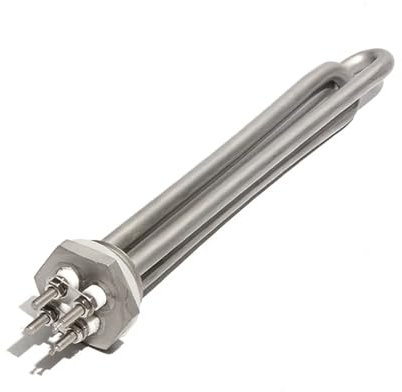 KAYOUDE 1 Inch BSP/NPT Thread 304 Stainless Steel 36V/48V Immersion Water Heating Tube 600W/900W/1200W/1500W Heater Element Water Heater Element(NPT Thread,36V_1200W 200MM)
