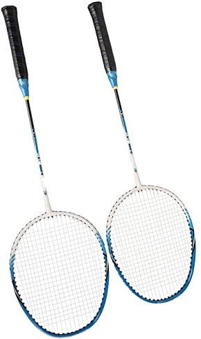 REGAIL Badmintonschläger-Set aus Aluminiumlegierung – 2-teiliges Feder-Badmintonschläger-Set für Anfänger und Profis, Leicht und (Blue)