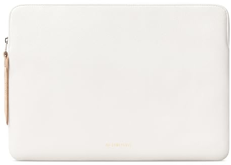 Comfyable Leather Laptop Sleeve Compatible with 16 inch MacBook Pro M4 2024 & 15 Inch MacBook Air M4 2025 M3 M2, Rice