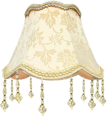 Lampenschirm Retro mit Fransen e27, Antike Lampenschirme, 26x27x13 Nostalgische Lampenschirme, Vintage Lampenschirm Stoff für Tischlampen, Stehlampen, Wandlampen,Lampenschirmabdeckung