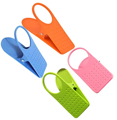 GALPADA Clip para Portavasos De Escritorio Grande, Abrazadera Lateral Resistente, Material Duradero, para Oficina y Hogar, Ahorro De Espacio, Paquete De 4 Piezas Colores Aleatorios