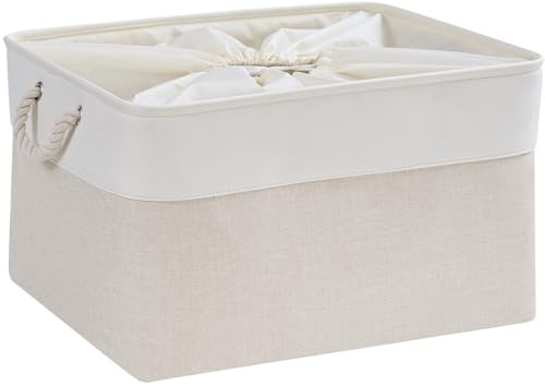 Mangata Storage Box, Thickened Fabric Storage Basket with Handles and Drawstring for Clothes Shelves Closet Wardrobe Home(XL, 1 Pack)