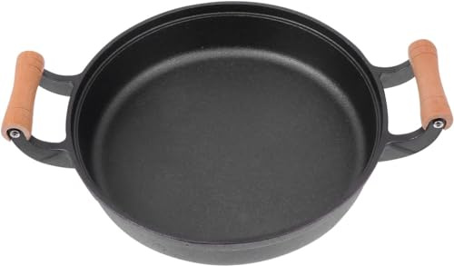 Cast Iron Pan Stainless Steel Saucepan Outdoor Griddle Stainless Steel Bakeware BBQ Grill Pan Outdoor Cooking Pan Wok Pan Pancake Cooking Pan Kitchen Supply Thicken Cooking Pan-Pot Outer Diameter:31