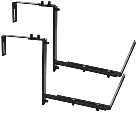 Supports De Jardinière De Clôture Pour Garde Corps,Support De Bac À Fleurs En Métal Robuste Et Réglable En Largeur Pour Balustrade,Boîte À Fleurs D'extérieur,Balcon,Terrasse,Rambarde,23x3x2 Cm