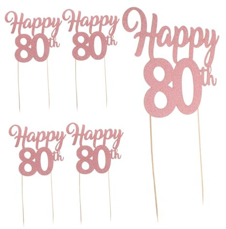 Cabilock 5 Piezas Adornos de Pastel para Cumpleaños Toppers para Magdalenas y Decoraciones de Fiesta Perfectos para Celebraciones Aniversarias