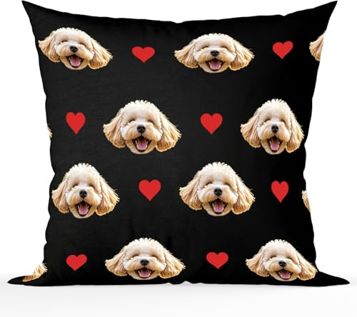 Bemaystar Kissen Personalisiert-Kissen mit Foto Bedrucken Lassen, Personalisierte Geschenke Fotogeschenke (Herzmotiv, 40 cm)