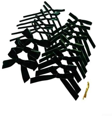 18 fiocchi in velluto fatti a mano, decorazioni per albero di Natale, colori assortiti, per decorazioni per la casa e le vacanze (verde scuro)