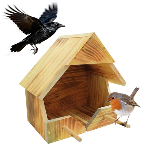 Zedernrotkehlchen-Nistkasten – Premium-handgefertigtes Vogelhaus aus Holz für den Außenbereich | Allwetter-Gartengeschenk zum Anlocken von Rotkehlchen, Amseln, Bachstelzen | Einfach zu montieren und