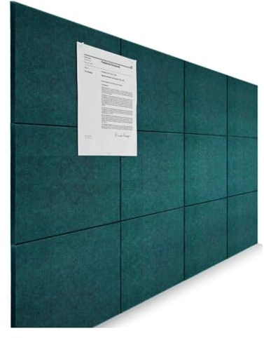 Hiseng 12 Pack Solid Colors Acoustic Wall Panels Self Adhesive Sound Proofing Panels High Density Felt Acoustic panels for Walls 30x30cm for Home Office Recording Studio Bedroom (Dark Green,30x30cm)