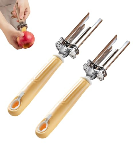 Levatorsoli per Mele, 2 Pezzi Togli Torsolo Mela, 6 Fori Regolabili, Mela o Pera Core Remover con Gancio Posteriore per Peperoni, Pomodori, Datteri Rossi, Bacche di Biancospino e Prugne