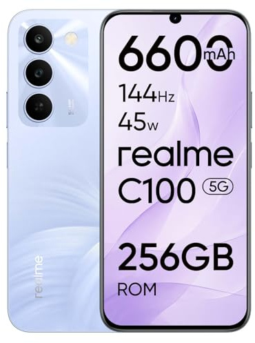 realme C100 5G Smartphone 256GB ROM, Batería Titan 6600mAh y Carga Rápida 45W, Teléfono Móvil con 144Hz Ultra Brillante, Android 16 Móviles Resistencia a Antigolpes Militar, Carga Inversa 6.5W, IP64