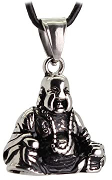 Happy Buddha Anhänger Kettenanhänger Silber Edelstahl Schmuck