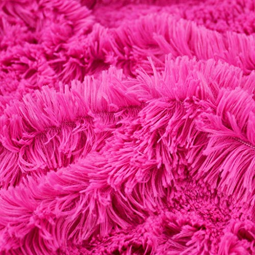 kullaloo Microfaser Zottelplüsch/Plüschstoff SuperSoft SHAGGY als Meterware – 20 mm Florlänge, EN71-3 & EN 71-9 zertifiziert – pink (fuchsia) – 0,5 m