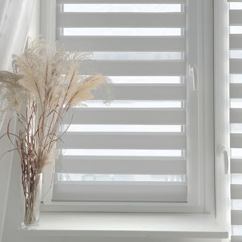 Home-Vision® DuoRollo Klemmfix, Doppelrollo ohne Bohren mit Klämmträgern, DuoRollos für Fenster und Türen (Grau, B40cm x H220cm)