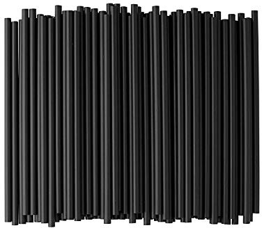 GDMINLO 100 Pack Paper Straws Black Eco-Friendly Drinking Biodegradable for Party Supplies, Bridal/Baby Shower, Birthday, Mixed Drinks, Weddings, Restaurant, Food Service