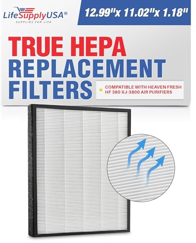 Filtro de filtro de aire HEPA 2 en 1, combinación de carbono de repuesto para Heaven Fresh HF 380 XJ-3800 LifeSupplyUSA