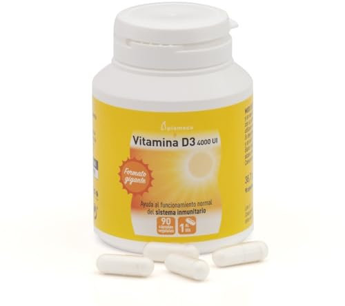 PLAMECA Vitamina D3 4000 UI Defensas, Vitamina D3 y Vitamina E, 90 Cápsulas Vegetales