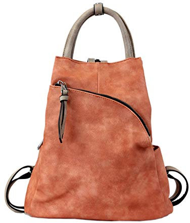 irisaa Damen Rucksack Daypack Tasche Umhänge Tasche Schulrucksack Schultertasche für Frauen und Mädchen, Damen Tasche:Aprikose