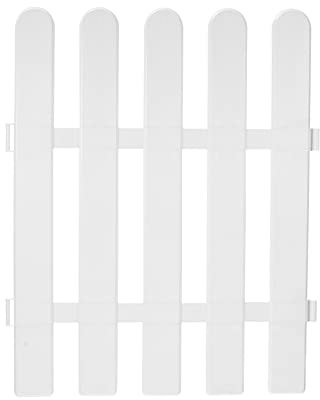 Angoily 1 Pack Weißen Lattenzaun Zaun Panel mit Spleißen Schnallen Dekorative Kunststoff Garten Zaun (19. 7X15. 7X0. 5 Zoll)