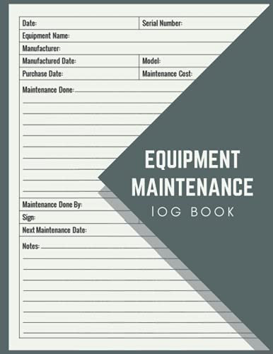 Equipment Maintenance Log Book: Daily Repairs And Maintenance Record Book for Home, Office, Construction, Vehicle, Business and More
