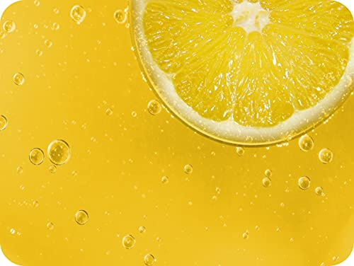 Premium Glass Smooth Surface Worktop Saver- Kitchen Worktop Protector with Lemon Zest Design - Tempered Glass Chopping Cutting Board for Food Prep Baking Pastry - by Pearl Glass (40 x 30cm Medium)