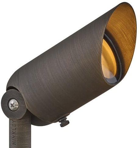 Hinkley LumaCORE Hardy Island Low Voltage Spot Light, 2700K, Variable Output, Cast Brass, Clear Lens, Includes Wiring Kit and Ground Spike, Matte Bronze Finish