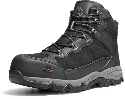 NORTIV 8 Waterproof Steel Toe Boots for Men Slip Resistant Safety Industrial Boots Paladin-Steel,Size 10.5,Black,JS19004M-STEEL
