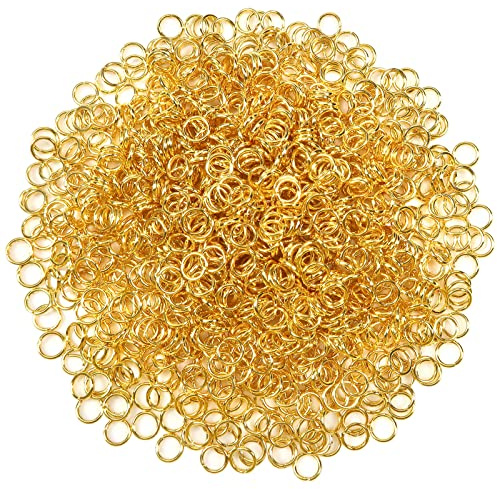TOAOB 1000 Stück Biegeringe Gold 4 mm Spaltringe Jump Ringe | Metallringe zum Basteln für Kettenanhänger, Jump Ringe für Halsketten Armband, DIY Schmuckherstellung