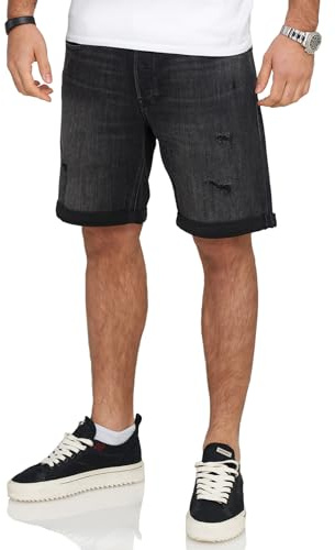 JACK & JONES Infinity Rick Bermudas - Pantalones vaqueros para hombre, Black Denim / 2, M