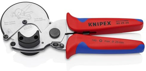 KNIPEX Tagliatubi per tubi di plastica ad elevato spessore cromata con impugnature multicomponente 210 mm, 90 25 25