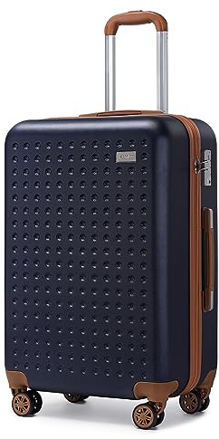 KONO Hartschalenkoffer Reisekoffer Koffer Trolleys 100% ABS Handgepäck Koffer mit 8 Spinnerräder Rollkoffer 67 * 44 * 27cm TSA-Schloss Reisegepäck Blau