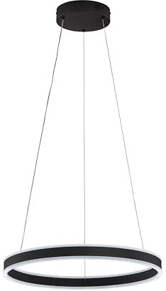 Fischer & Honsel Pendelleuchte, Sirko | sandschwarz | D: 50 cm | H: 160 cm | Höheneinstellbar | mit Fernbedienung stufenlos dimmbar | Farbtemperatureinstellung stufenlos | 61047 | EEG: F