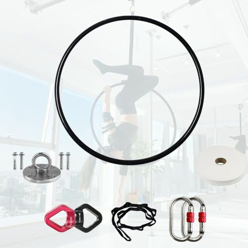 Aerial Hoop Lyra-Aerial-Hoop-Set für Erwachsene, Schwarzer Aerial-Yoga-Ring mit Kompletter Hardware, Heimübungs/Tanzstudio, Lyra-Ring Getestet 200KG (Size : 90 cm (35))