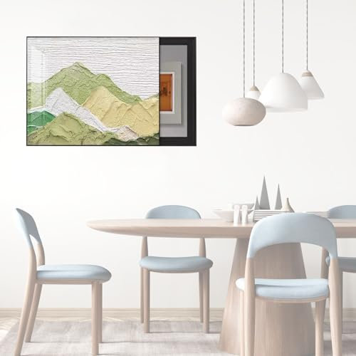 Push-pull Style Electric Meter Box Decorative Painting, Hide Simple Distribution Box Free Drilling Electrical Panel, Empty Hanging Shielded Switch Box, Indoor Use ( Color : Style1 , Size : 45x35cm/17.