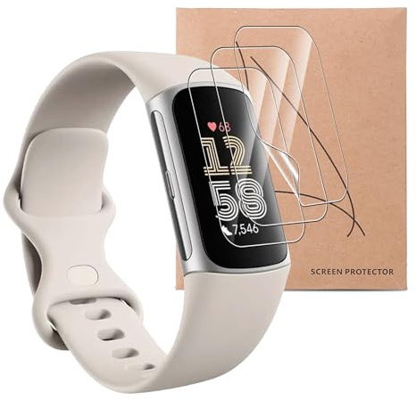 KZIOACSH Screen Protector for Fitbit Charge 6,3 Pack Ultra-thin [HD Clear] Anti-Scratch Screen Protector [NOT GLASS] Touch Sensitive Anti-Fingerprint Anti-Oil Self-Healing Soft TPU Film