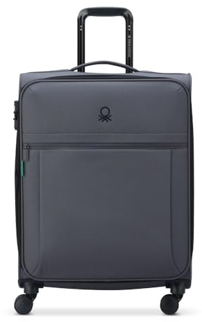 DELSEY Paris x United Colors of Benetton - BE - Valise Cabine Souple 54 cm x 40 cm x 22 cm - 33 L - Anthracite