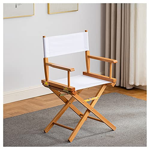LolaHoyus Tragbarer Regiestuhl aus Massivholz, Make-up-Stuhl, zusammenklappbarer Outdoor-Künstler-Regiestuhl, professionelles Beauty-Tool, Make-up-Zubehör, Lounge-Stuhl, Weiß charitable