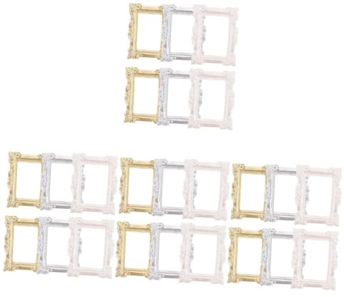 Cabilock 24stücke Miniature Vintage Photo Frames Resin Picture Frames Für Deko Accessoire Für Mini-häuser Retro Design Gold