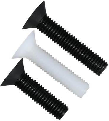 5–50 Stück M4 M5 schwarz/weiß Nylon Senkkopfschrauben Kunststoff flache Maschinenschraube Länge 5–50 mm(Black,5MM_M2.5(50PCS))