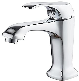 Robinet d'eau chaude et froide de style moderne chromé avec poignée unique pour lavabo de salle de bain mitigeur thermostatique en cuivre