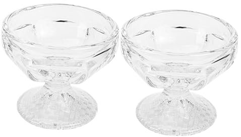 Garneck 2pezzi Ciotole in Vetro Per Dessert Bicchieri Per Gelato Tazze Per Insalata Accessori Da Cucina Uso Domestico e Feste Facile Da Pulire e Sicuro