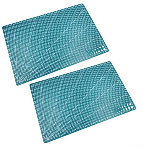 Zilimontt Schneidebretter, Schneidematten-Set, 2 Stück, A4/A5, Schneidemattenbrett, Quilten, selbstheilend, drehbar, einseitig zum Nähen von Papier, Schneiden, Schnitzen (2 Stück, grün, 45 x 30 cm)