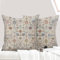 ECZOIL Juego de 2 fundas de cojín bohemias de 40 x 40 cm, flores bohemias, fundas de cojín decorativas de lino de 40 x 40 cm, impresión a doble cara, fundas de cojín decorativas para salón, sofá,