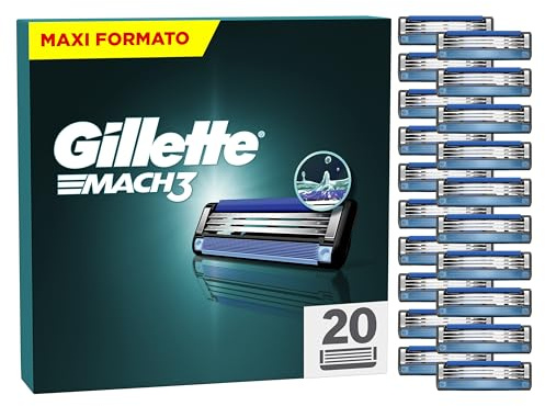 Gillette Mach3 Rasierklingen für Männer, 20 ORIGINAL Gillette Ersatzklingen, Klingen für Herren mit Gleitstreifen für ein sanftes Gleiten und Klingenbeschichtung