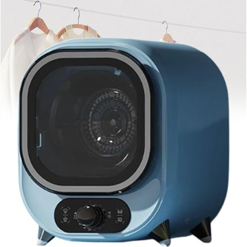 LYFDPN Secadora pequeña de volteo, Mini Secadora de Tambor Mini ventilada de 0.8 kg con Revestimiento de Acero Inoxidable, Temporizador de 180 Minutos y (Blue)