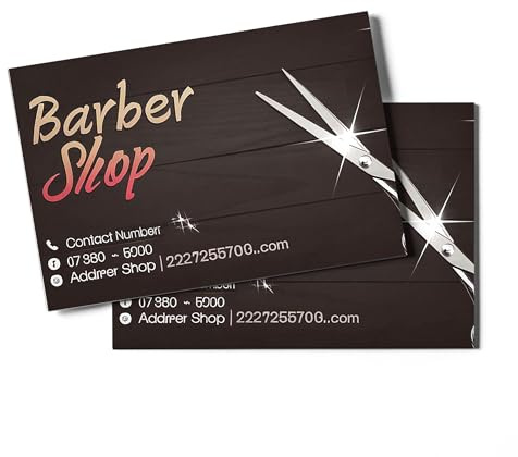 GIRLSIGHT Barber Shop Visitenkarte – Modernes Design mit Schere und Splittern, perfekt für Friseure, Friseursalons und unabhängige Friseure, Weiß mit rosa und violetten Blumenmotiven, Standard,