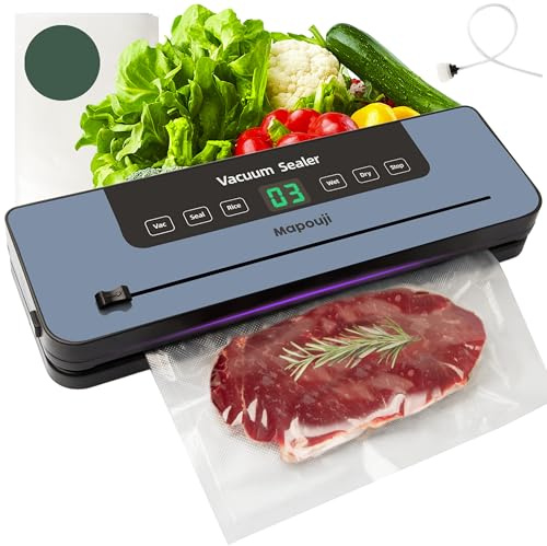 Mapouji | Machine Sous Vide Alimentaire | Appareil Mise en Conservation Aliments | Vacuum Sealer à Sacs | Machines et appareils Cuisine | Videuse Professionnel | Food Bags | Sac Plastique | 50 Sachets